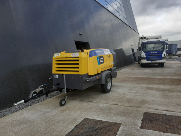 New Atlas Copco 188-14 Pace and 2,000L Western Fuel Tank delivered to a rental job in Dublin 
